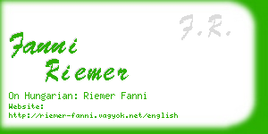 fanni riemer business card